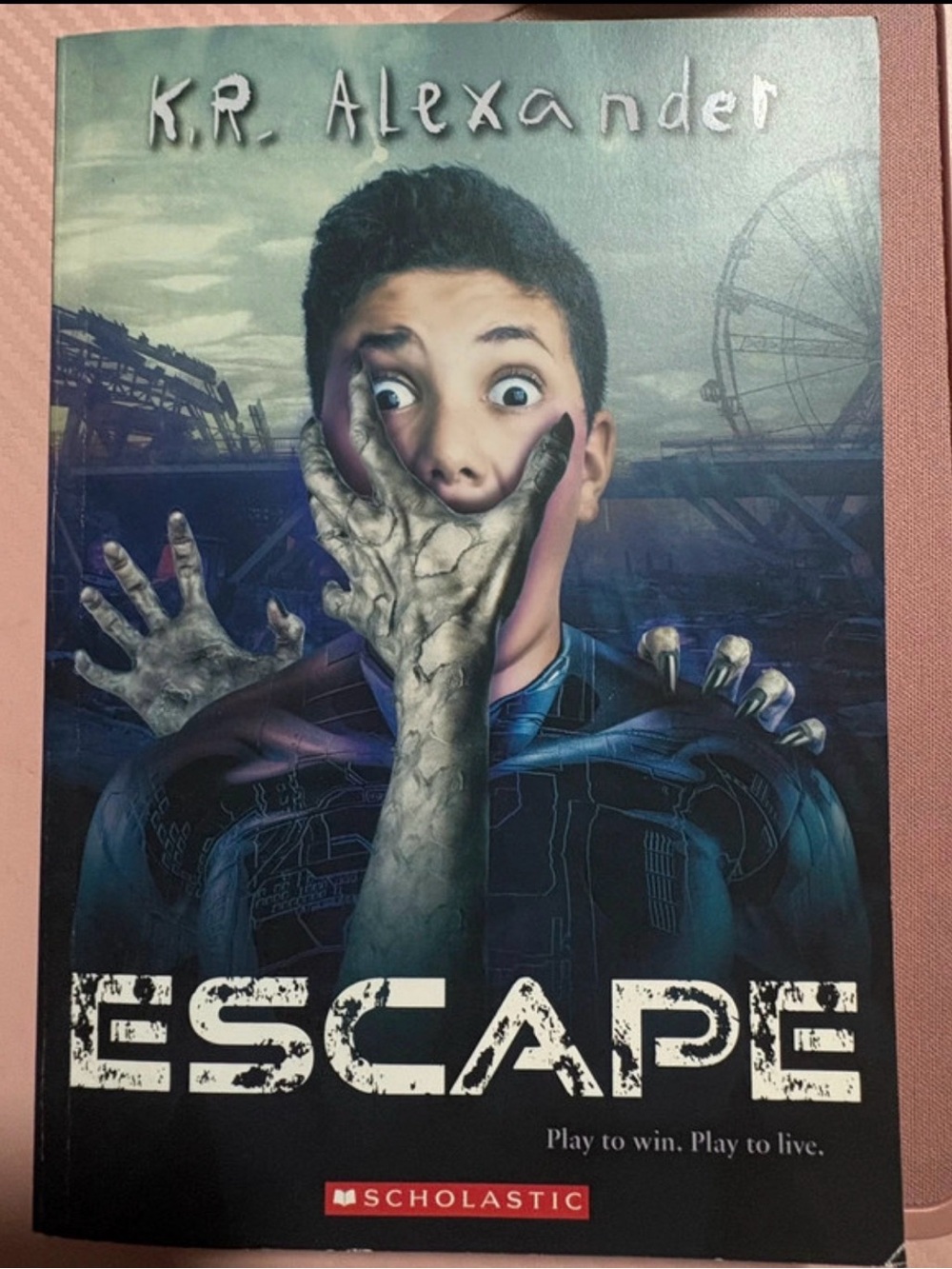 Scholastic Escape Book Art - Blue, Gray, Black